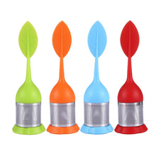 Load image into Gallery viewer, Food Grade Leaf Silicone Make Tea Bag Stainless Steel Tea Strainers, Random Color Delivery, Leaf Shape