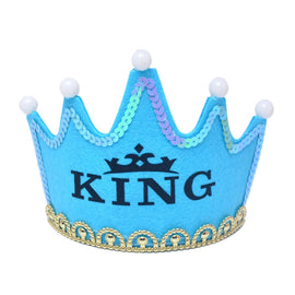 Exquisite Non-woven Fabric Children Birthday Party LED Luminous Hairband Decorative Hat, Size: 12*10.5cm, Random Color Delivery, LED Luminous Birthday Hat