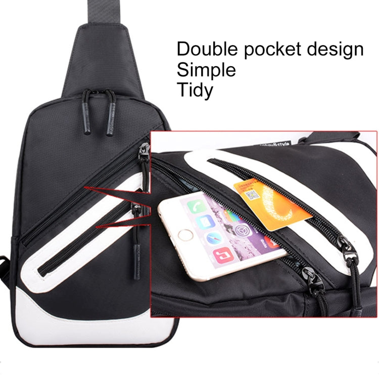Multi-Function Portable Casual Canvas  Chest Bag Outdoor Sports Shoulder Bag with External USB Charging Interface for Men / Women / Student