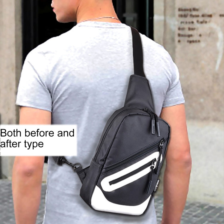 Multi-Function Portable Casual Canvas  Chest Bag Outdoor Sports Shoulder Bag with External USB Charging Interface for Men / Women / Student