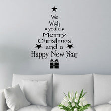 Load image into Gallery viewer, Blessing Christmas Tree Living Room Window Glass Door Removable Christmas Wall Sticker Decoration, Blessing Christmas Tree (Black), Blessing Christmas Tree (Red), Blessing Christmas Tree (White)