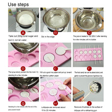 Load image into Gallery viewer, 12-Capacity DIY Silicone Chocolate Molds(Lollipop Shape), Cherry Blossoms Shape, Cow Shape, Lollipop Shape