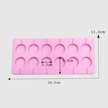 Load image into Gallery viewer, 12-Capacity DIY Silicone Chocolate Molds(Lollipop Shape), Lollipop Shape