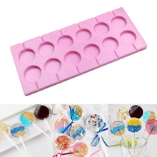 Load image into Gallery viewer, 12-Capacity DIY Silicone Chocolate Molds(Lollipop Shape), Lollipop Shape