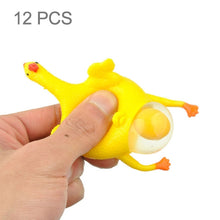 Load image into Gallery viewer, 12 PCS Spoof Tricky Funny Gadgets Toys Vent Chicken Whole Egg Laying Hens Crowded Latex Rubber Anti Stress Ball