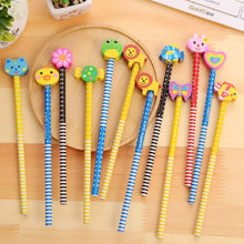 Load image into Gallery viewer, 10pcs Creative Stationery Cartoon Animals Series Wooden HB Pencil with Eraser Children Pencils For Kids School Office Supply, Random Color Delivery, HB Pencil with Eraser