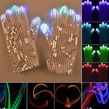 Load image into Gallery viewer, 1 Pair Sequins Glowing Gloves LED Flash Gloves Dance and Party Supplies Halloween, Christmas and Other Festival Supplies, Sequins Glowing Gloves