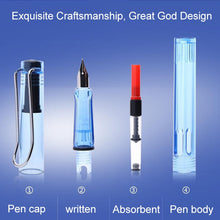 Load image into Gallery viewer, 3 PCS School Office Extra Fine Titanium Alloy Nib Transparent Piston Fountain Pen(Black), Random Delivery(0.5mm/0.38mm Nib), HC3328B, HC3328E, HC3328F, HC3328G, HC3328L, HC3328LG, HC3328P, HC3328R, HC3328TE, HC3328TG, HC3328TH, HC3328TL, HC3328TT      ...