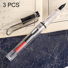 Load image into Gallery viewer, 3 PCS School Office Extra Fine Titanium Alloy Nib Transparent Piston Fountain Pen(Black), Random Delivery(0.5mm/0.38mm Nib), HC3328B, HC3328E, HC3328F, HC3328G, HC3328L, HC3328LG, HC3328P, HC3328R, HC3328TE, HC3328TG, HC3328TH, HC3328TL, HC3328TT      ...