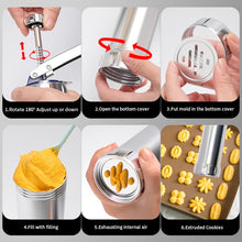 Load image into Gallery viewer, Multifunctional  Household Cookie Biscuit Machine Tool Mold Decorating Mounted DIY Baking with 20 Moulds &amp; 4 Nozzles, Multi-function silver, Multi-function Green