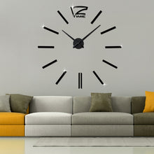 Load image into Gallery viewer, 39 inch Bedroom Home Office Decoration Modern Frameless Large DIY 3D Mirror Wall Sticker Mute Clock, MH101  (Black), M001 (Gold), M001 (Silver)