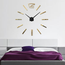 Load image into Gallery viewer, 39 inch Bedroom Home Office Decoration Modern Frameless Large DIY 3D Mirror Wall Sticker Mute Clock, MH101  (Black), M001 (Gold), M001 (Silver)