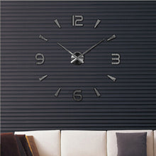 Load image into Gallery viewer, Bedroom Home Decoration Watch Frameless 3D Mirror Large DIY Wall Sticker Mute Clock, Size: 100*100cm, 3M013S (Black), 3M013S (Gold), 3M013S (Silver)