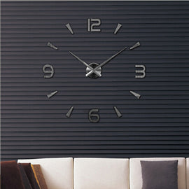 Bedroom Home Decoration Watch Frameless 3D Mirror Large DIY Wall Sticker Mute Clock, Size: 100*100cm, 3M013S (Black), 3M013S (Gold), 3M013S (Silver)