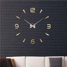 Load image into Gallery viewer, Bedroom Home Decoration Watch Frameless 3D Mirror Large DIY Wall Sticker Mute Clock, Size: 100*100cm, 3M013S (Black), 3M013S (Gold), 3M013S (Silver)