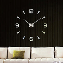 Load image into Gallery viewer, Bedroom Home Decoration Watch Frameless 3D Mirror Large DIY Wall Sticker Mute Clock, Size: 100*100cm, 3M013S (Black), 3M013S (Gold), 3M013S (Silver)