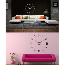 Load image into Gallery viewer, Bedroom Home Decoration Watch Frameless 3D Mirror Large DIY Wall Sticker Mute Clock, Size: 100*100cm, 3M013S (Silver), 3M013S (Black), 3M013S (Gold)