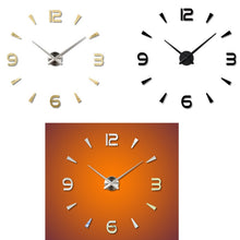 Load image into Gallery viewer, Bedroom Home Decoration Watch Frameless 3D Mirror Large DIY Wall Sticker Mute Clock, Size: 100*100cm, 3M013S (Black), 3M013S (Gold), 3M013S (Silver)