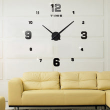 Load image into Gallery viewer, Bedroom Home Decoration Mirrored Number Frameless Large 3D DIY Wall Sticker Mute Clock, Size: 100*100cm, 3M005 (Black), 3M005 (Gold), 3M005 (Silver)