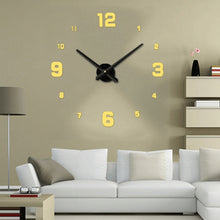Load image into Gallery viewer, Bedroom Home Decoration Mirrored Number Frameless Large 3D DIY Wall Sticker Mute Clock, Size: 100*100cm, 3M005 (Black), 3M005 (Gold), 3M005 (Silver)