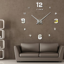 Load image into Gallery viewer, Bedroom Home Decoration Mirrored Number Frameless Large 3D DIY Wall Sticker Mute Clock, Size: 100*100cm, 3M005 (Black), 3M005 (Gold), 3M005 (Silver)