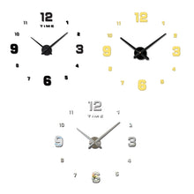 Load image into Gallery viewer, Bedroom Home Decoration Mirrored Number Frameless Large 3D DIY Wall Sticker Mute Clock, Size: 100*100cm, 3M005 (Black), 3M005 (Gold), 3M005 (Silver)