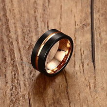 Load image into Gallery viewer, Europe and America Style Men Classic Ring Pure Tungsten Carbide Hand-brushed Rose Gold Plating Ring, Size: 7 Diameter: 17.4mm, Perimeter: 55mm, Size: 7
