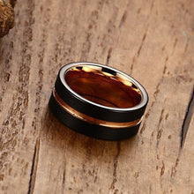 Load image into Gallery viewer, Europe and America Style Men Classic Ring Pure Tungsten Carbide Hand-brushed Rose Gold Plating Ring, Size: 7 Diameter: 17.4mm, Perimeter: 55mm, Size: 7