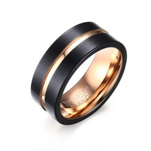 Load image into Gallery viewer, Europe and America Style Men Classic Ring Pure Tungsten Carbide Hand-brushed Rose Gold Plating Ring, Size: 12, Diameter: 21.5mm, Perimeter: 67.5mm, Size: 12