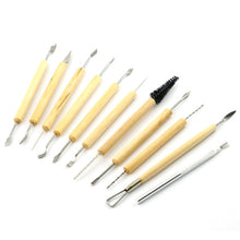 Load image into Gallery viewer, 11 in 1 Wooden DIY Clay Cutter Pottery Clay Sculpture Utility Knife Set, Sculpture Utility Knife Set