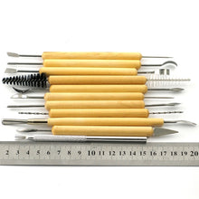Load image into Gallery viewer, 11 in 1 Wooden DIY Clay Cutter Pottery Clay Sculpture Utility Knife Set, Sculpture Utility Knife Set