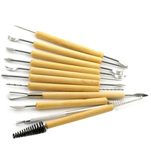 Load image into Gallery viewer, 11 in 1 Wooden DIY Clay Cutter Pottery Clay Sculpture Utility Knife Set, Sculpture Utility Knife Set