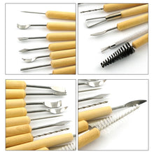 Load image into Gallery viewer, 11 in 1 Wooden DIY Clay Cutter Pottery Clay Sculpture Utility Knife Set, Sculpture Utility Knife Set