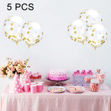 Load image into Gallery viewer, 5 PCS 12 inch Transparent Gold Sequins Confetti Balloons, Holiday Party Wedding Decoration Confetti Balloons, Random Style Delivery, 12 inch Sequins Confetti Balloons