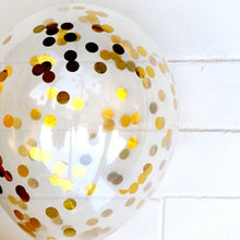 Load image into Gallery viewer, 5 PCS 12 inch Transparent Gold Sequins Confetti Balloons, Holiday Party Wedding Decoration Confetti Balloons, Random Style Delivery, 12 inch Sequins Confetti Balloons