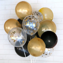 Load image into Gallery viewer, 5 PCS 12 inch Transparent Gold Sequins Confetti Balloons, Holiday Party Wedding Decoration Confetti Balloons, Random Style Delivery, 12 inch Sequins Confetti Balloons
