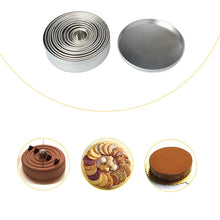 Load image into Gallery viewer, 12 PCS / Set Stainless Steel Round Shape Cutting Mould Mousse Cake Doughnut Baking Tools, Round Shape(12 PCS / Set)