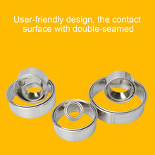 Load image into Gallery viewer, 12 PCS / Set Stainless Steel Round Shape Cutting Mould Mousse Cake Doughnut Baking Tools, Round Shape(12 PCS / Set)