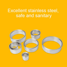 Load image into Gallery viewer, 12 PCS / Set Stainless Steel Round Shape Cutting Mould Mousse Cake Doughnut Baking Tools, Round Shape(12 PCS / Set)