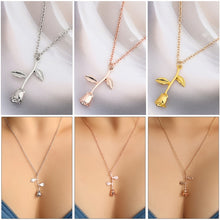 Load image into Gallery viewer, Valentines Day Gift Rose Flower Pendant Jewelry Chain Necklace, Chain Length: 45cm