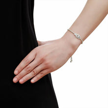 Load image into Gallery viewer, Valentines Day Gift Hamsa Hand Crystal Inlaid Hand Chain Bracelet, Chain Length: 25cm