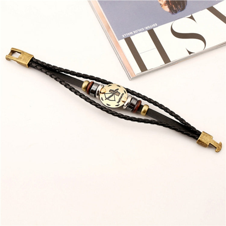 2 PCS Couple Lovers Jewelry Leather Braided Constellation Detail Hand Chain Bracelet, Size: 21*1.2cm, HC3505A, HC3505B, HC3505C, HC3505D, HC3505E, HC3505F, HC3505G, HC3505H, HC3505J, HC3505K, HC3505L, HC3505M