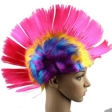 Load image into Gallery viewer, Funny Christmas Halloween Wig Masquerade Headdress Mohawk Hair Comb, Random Color Delivery, Mohawk Hair