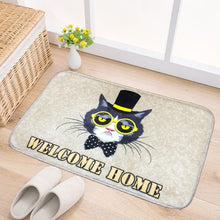 Load image into Gallery viewer, Door Mat Cat and Dog Pattern Flannel Rectangular Bathroom Carpet Living Room Bedroom Anti - skid Household Foot Pad,Size:50*80cm, Pattern:Dog Size:50*80cm, Pattern:Cat Size:50*80cm