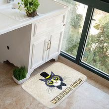 Load image into Gallery viewer, Door Mat Cat and Dog Pattern Flannel Rectangular Bathroom Carpet Living Room Bedroom Anti - skid Household Foot Pad,Size:50*80cm, Pattern:Dog Size:50*80cm, Pattern:Cat Size:50*80cm