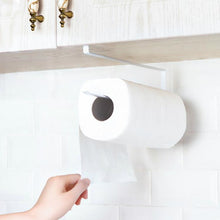Load image into Gallery viewer, Stainless Metal Kitchen Toilet Paper Towel Rack Paper Towel Roll Holder Cabinet Hanging Shelf Preservative Film Storage Rack,Size: 26*10.8*1.5cm, White