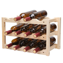 Load image into Gallery viewer, Solid Wood Folding 12-bottle Wine Display Rack Multi-layer Wine Rack, Size: 46x24x28cm, Multi-layer Wine Rack
