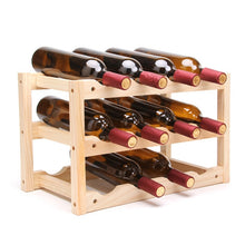 Load image into Gallery viewer, Solid Wood Folding 12-bottle Wine Display Rack Multi-layer Wine Rack, Size: 46x24x28cm, Multi-layer Wine Rack
