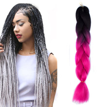 Load image into Gallery viewer, Fashion Color Gradient Individual Braid Wigs Chemical Fiber Big Braids, Length: 60cm(18Navy Blue+Sky Blue), 01, 02, 03, 06, 08, 15, 16, 17, 18, 26, 27, 28, 29, 54, 59