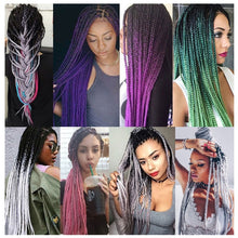 Load image into Gallery viewer, Fashion Color Gradient Individual Braid Wigs Chemical Fiber Big Braids, Length: 60cm(18Navy Blue+Sky Blue), 01, 02, 03, 06, 08, 15, 16, 17, 18, 26, 27, 28, 29, 54, 59